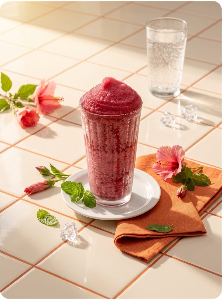 Boisson hibiscus givré